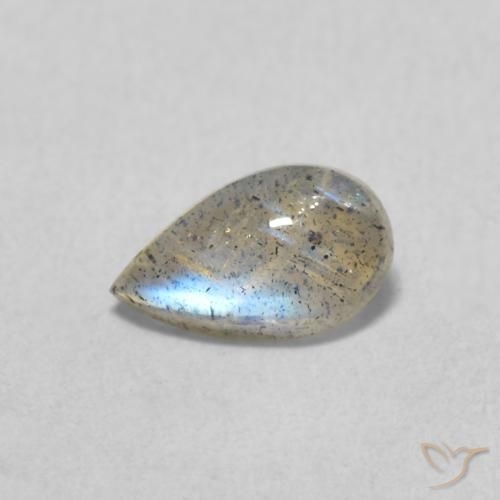 0.56克拉天然拉长石，梨形，透明