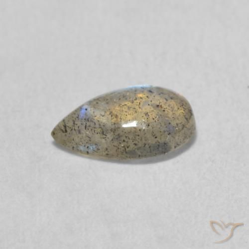 0.56克拉天然拉长石，梨形，透明