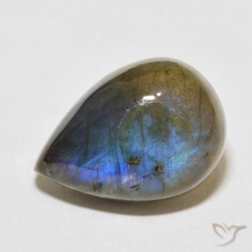 13.03ct 天然 彩色 拉长石, 梨形, 不透明