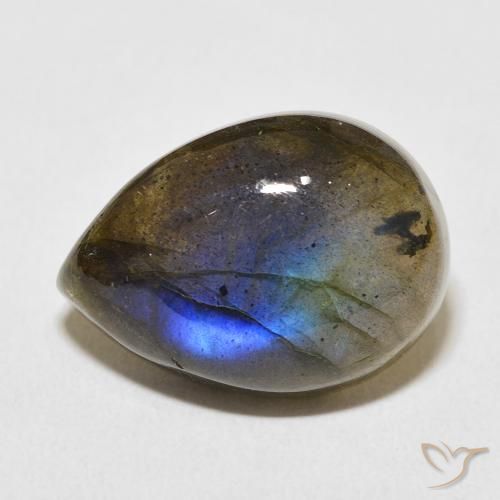 13.08ct 天然 彩色 拉长石, 梨形, 半透明
