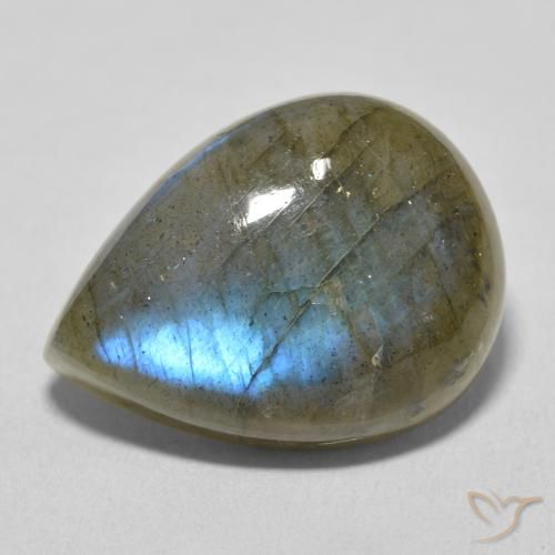 16.66ct 天然 彩色 拉长石, 梨形, 半透明
