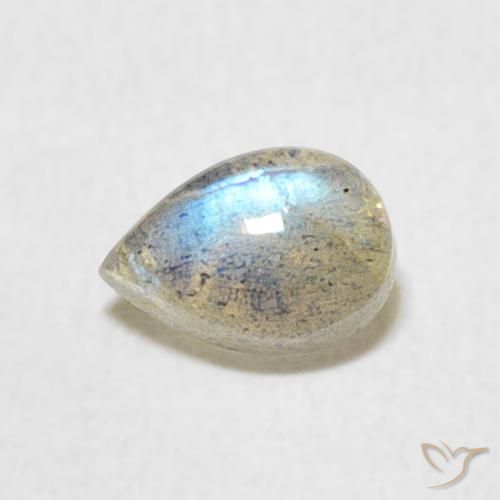 0.58ct 天然 彩色 拉长石, 梨形, 半透明