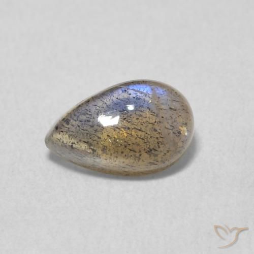 0.58ct 天然 彩色 拉长石, 梨形, 半透明