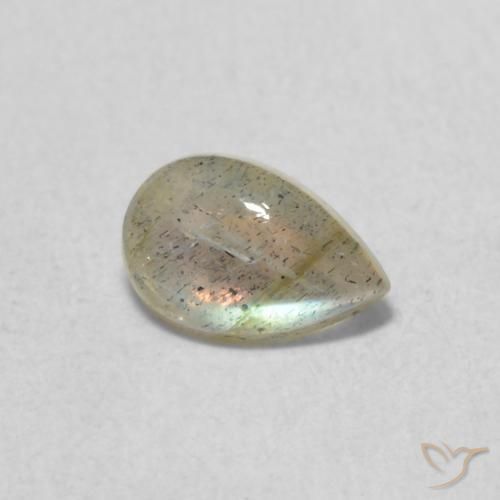 0.38克拉天然拉长石，梨形，半透明