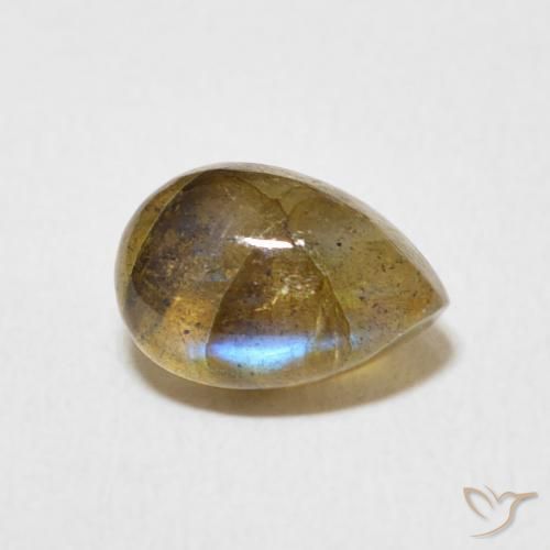 1.75克拉天然拉长石，梨形，半透明