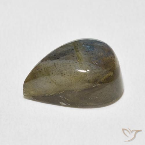 6.96克拉天然拉长石，梨形，半透明