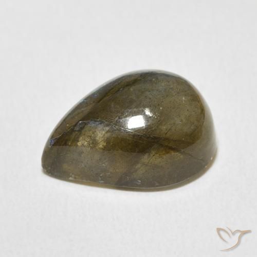 6.89克拉天然拉长石，梨形，半透明