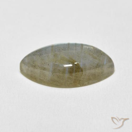9.87克拉天然拉长石，榄尖形，半透明