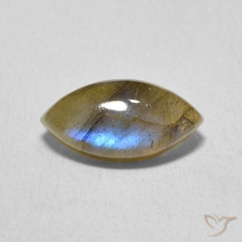 2.54ct 天然 彩色 拉长石, 榄尖形, 半透明