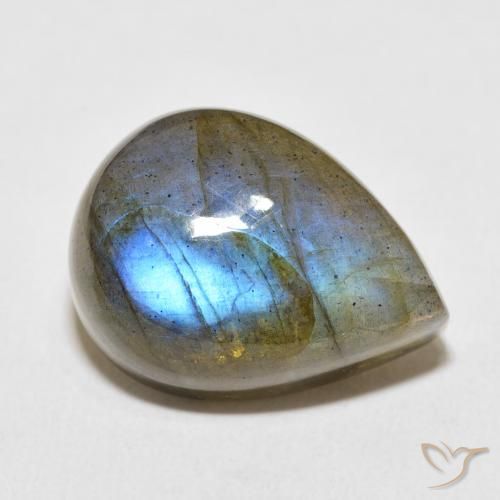 19.92ct 天然 彩色 拉长石, 梨形, 半透明