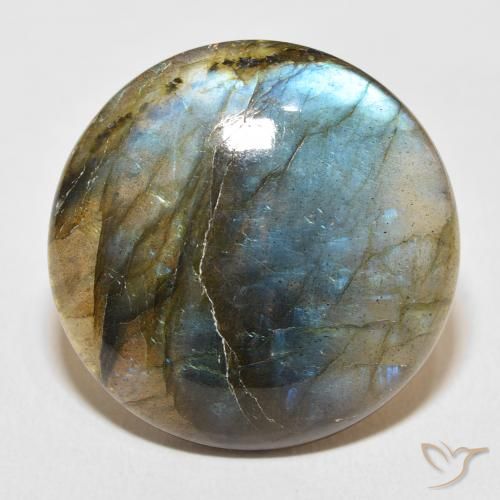 32.38ct 天然 彩色 拉长石, 圆形的, 半透明