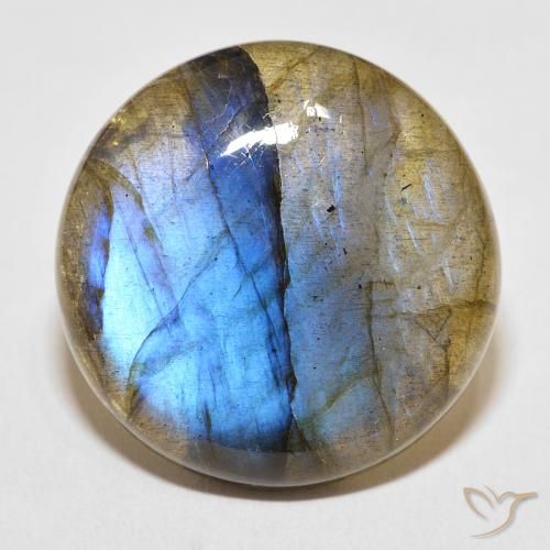 33.60ct 天然 彩色 拉长石, 圆形的, 半透明