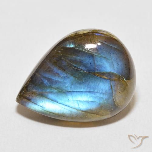 14.43ct 天然 彩色 拉长石, 梨形, 半透明