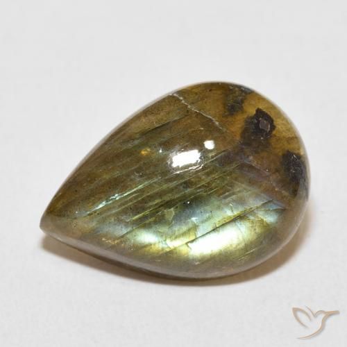 9.98ct 天然 彩色 拉长石, 梨形, 半透明