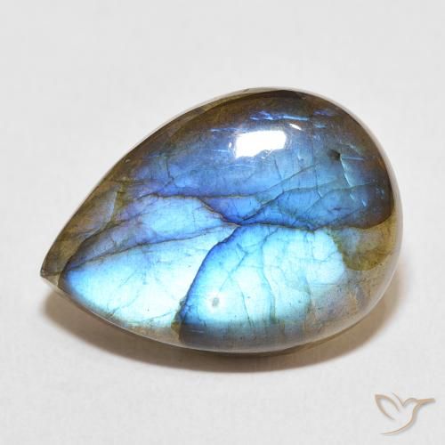 13.71ct 天然 彩色 拉长石, 梨形, 半透明