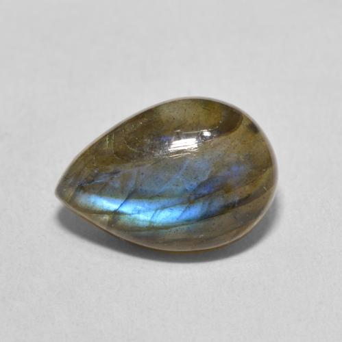 5.90ct 天然 彩色 拉长石, 梨形, 半透明