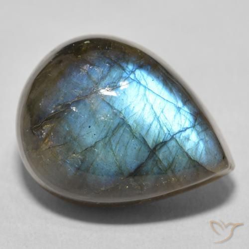 21.51ct 天然 彩色 拉长石, 梨形, 半透明