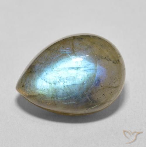 10.31ct 天然 彩色 拉长石, 梨形, 半透明