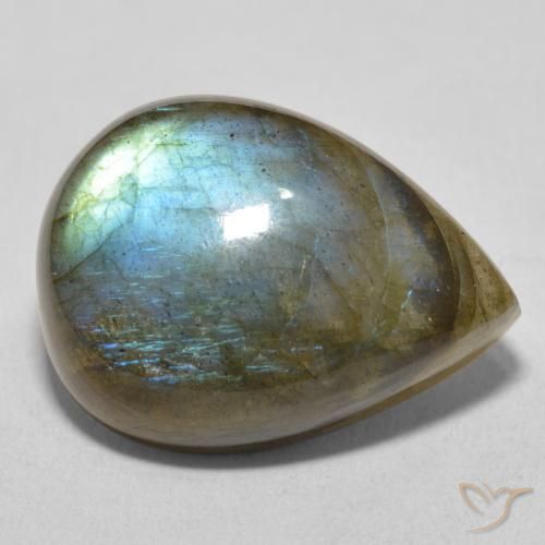 16.90ct 天然 彩色 拉长石, 梨形, 半透明