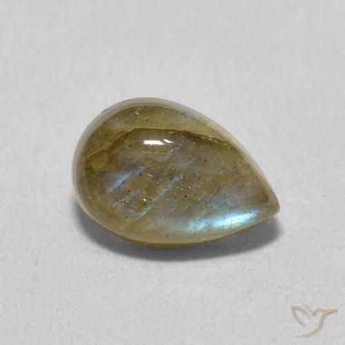 1.79ct 天然 彩色 拉长石, 梨形, 半透明
