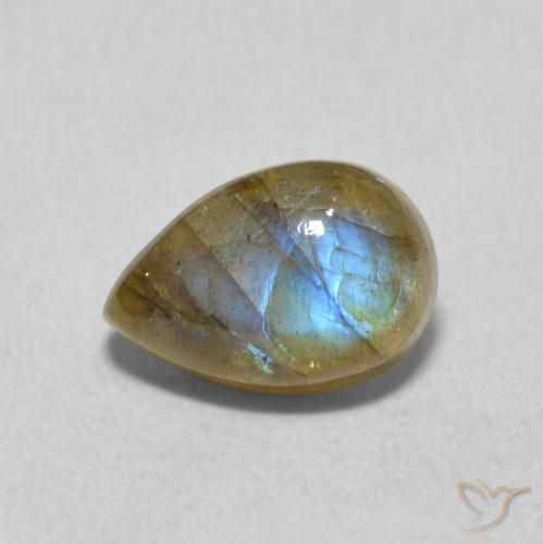 1.77ct 天然 彩色 拉长石, 梨形, 半透明
