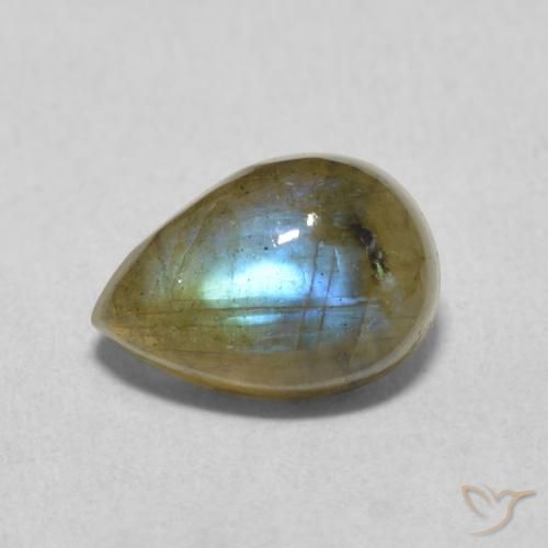 2.44ct 天然 彩色 拉长石, 梨形, 半透明