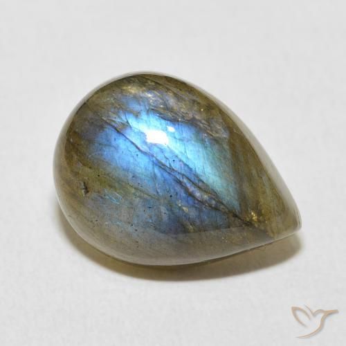 8.12ct 天然 彩色 拉长石, 梨形, 半透明