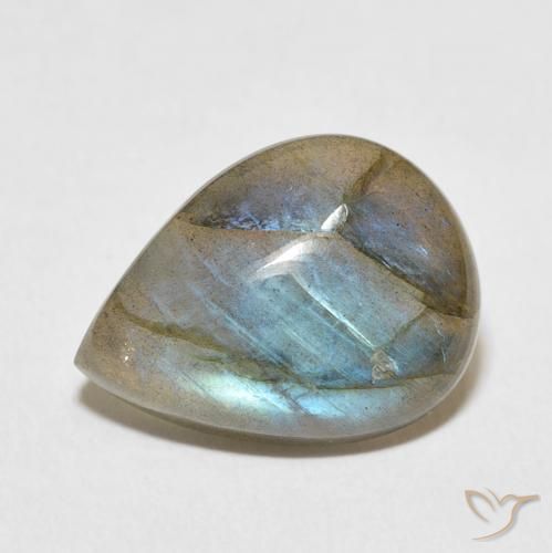 7.51ct 天然 彩色 拉长石, 梨形, 半透明