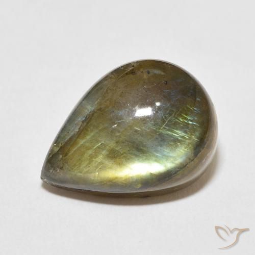 13.30ct 天然 彩色 拉长石, 梨形, 半透明