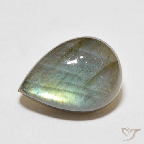 14.15ct 天然 彩色 拉长石, 梨形, 半透明