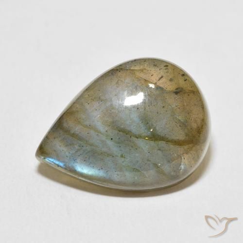 14.28ct 天然 彩色 拉长石, 梨形, 半透明