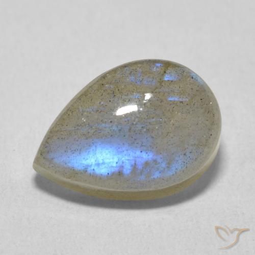 6.84克拉天然拉长石，梨形，半透明