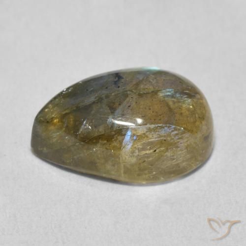 6.39克拉天然拉长石，梨形，半透明