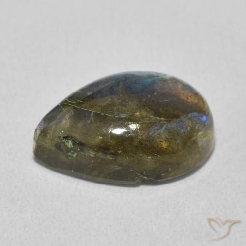 6.02克拉天然拉长石，梨形，半透明