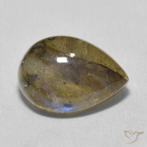 5.98克拉天然拉长石，梨形，半透明
