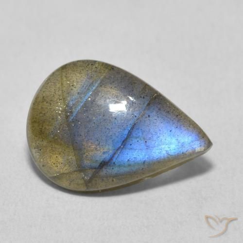 3.98ct 天然 彩色 拉长石, 梨形, 半透明