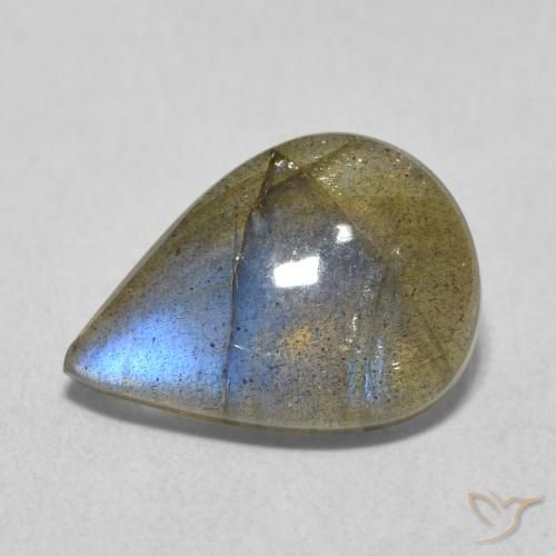 3.98克拉天然拉长石，梨形，半透明