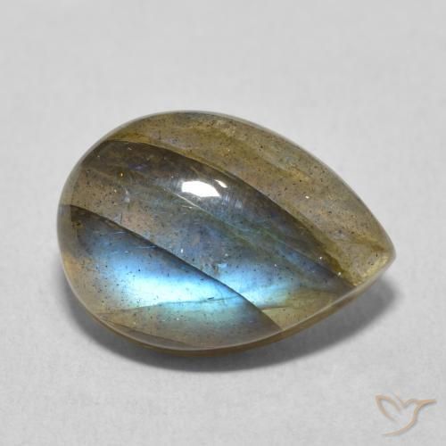 6.00ct 天然 彩色 拉长石, 梨形, 透明/半透明