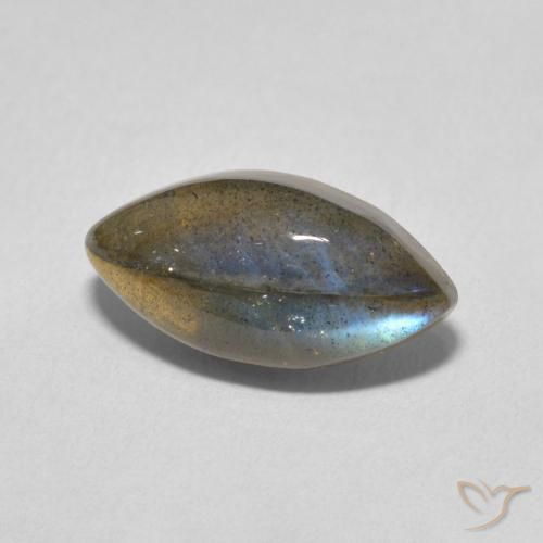 4.98克拉天然拉长石，榄尖形，半透明