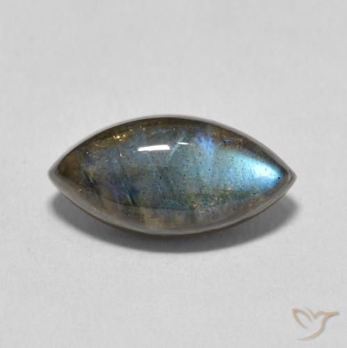 3.91ct 天然 彩色 拉长石, 榄尖形, 半透明