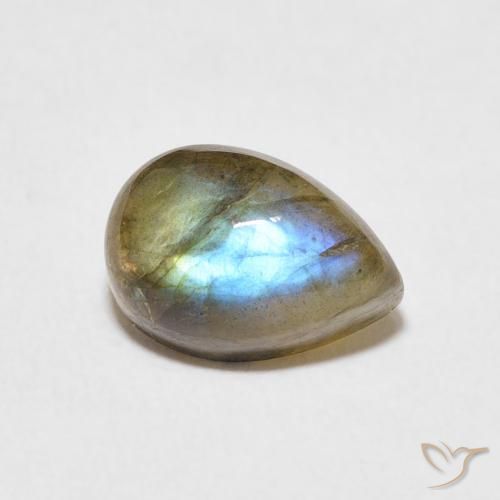 2.74ct 天然 彩色 拉长石, 梨形, 半透明
