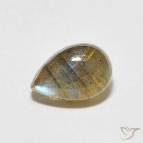 2.43ct 天然 彩色 拉长石, 梨形, 半透明