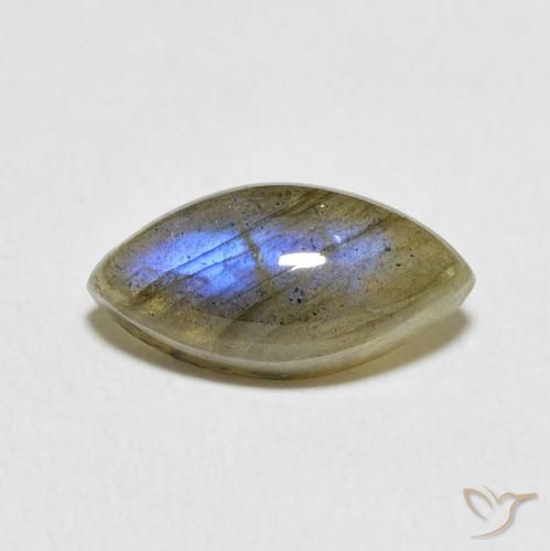 3.69ct 天然 彩色 拉长石, 榄尖形, 半透明