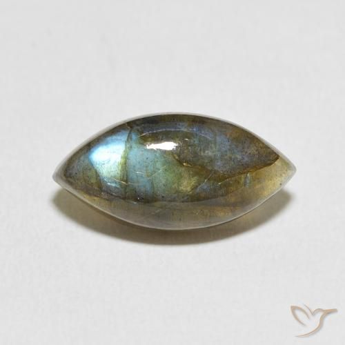 5.28ct 天然 彩色 拉长石, 榄尖形, 半透明