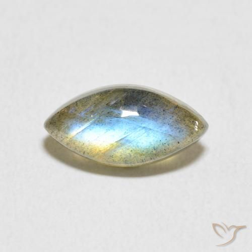 2.45ct 天然 彩色 拉长石, 榄尖形, 半透明