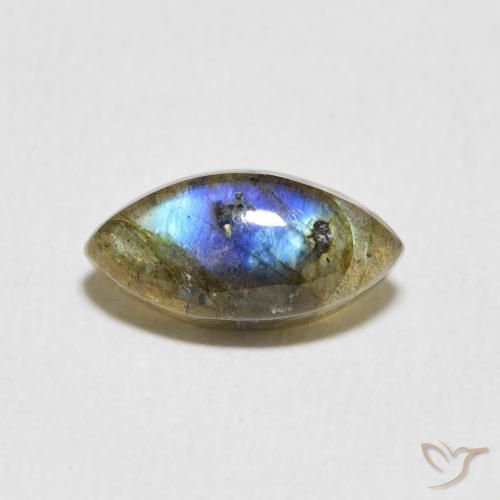 2.38ct 天然 彩色 拉长石, 榄尖形, 半透明