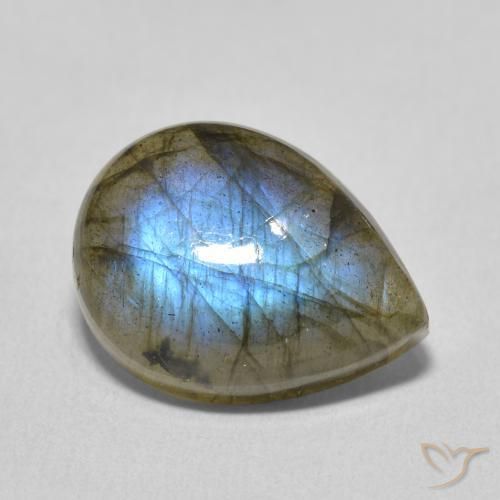8.49ct 天然 彩色 拉长石, 梨形, 半透明