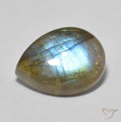 9.82ct 天然 彩色 拉长石, 梨形, 半透明