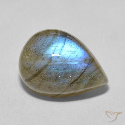 9.47ct 天然 彩色 拉长石, 梨形, 半透明