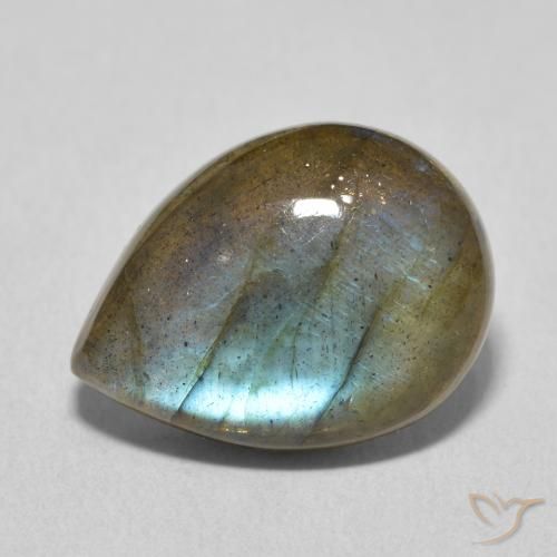 7.27ct 天然 彩色 拉长石, 梨形, 半透明, Photo A